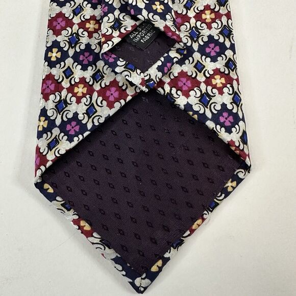 Paolo Rossi Designer Collection Neck Tie Pure Silk White w/Purple/Red Preppy - Picture 5 of 10